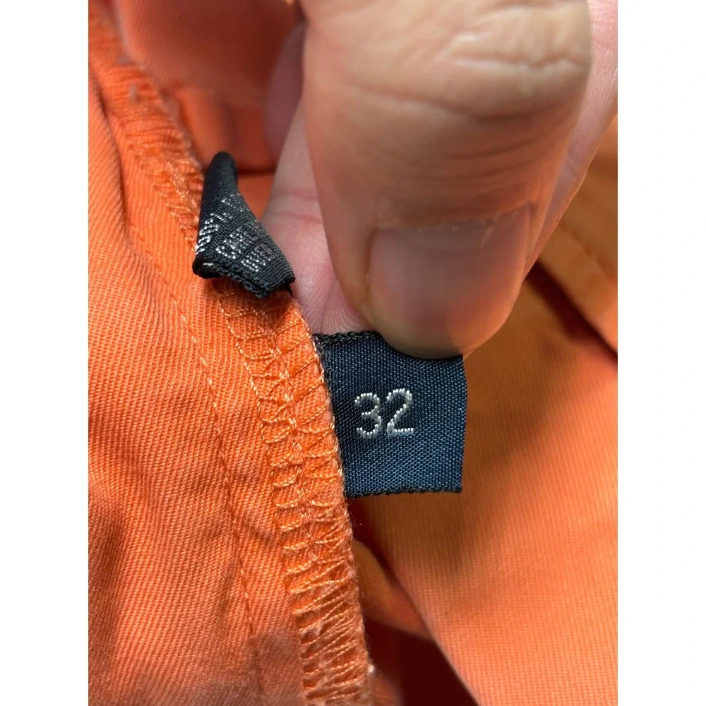 Polo Ralph Lauren‎ Mens Chino Shorts Size 32X9 Coral Orange Cotton Twill Flat
